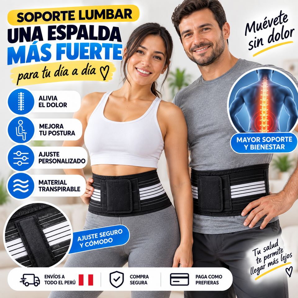 Soporte Lumbar Corrector de Postura | Ajustable y Transpirable